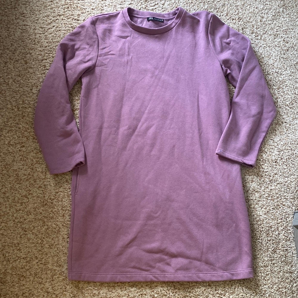 Zara Long Sleeve Midi Dress in Mauve